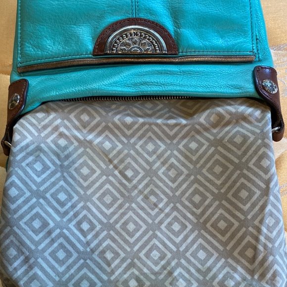 Brighton Shiloh leather cross body bag in jade - Picture 6 of 14